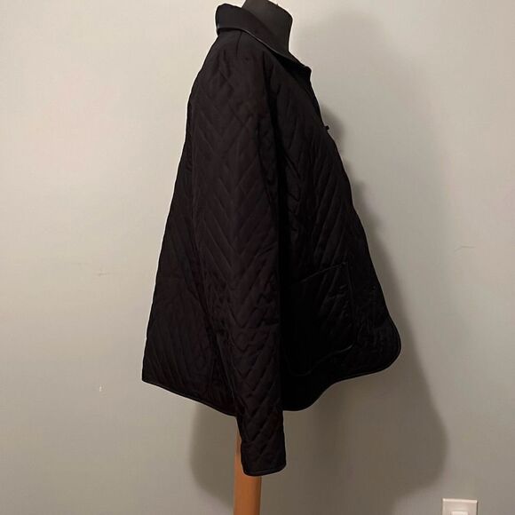 Charter Club Women's Black Quilted Lined Button Front Long Sleeve Jacket - Picture 6 of 7